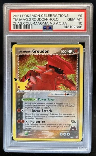 2021 Pokemon SWSH Celebrations Team Magma's Groudon Classic #9/95 PSA 10