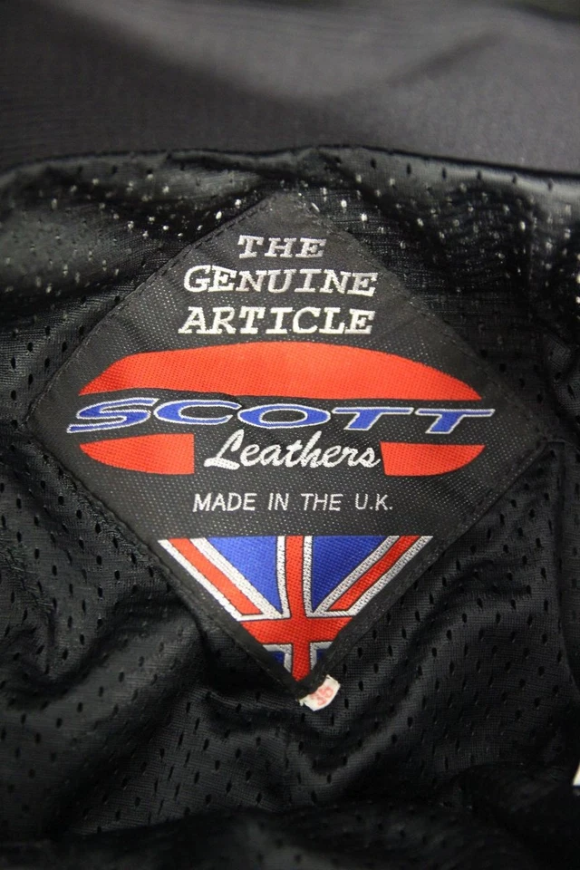 BRITISH MADE SCOTT LEATHERS BIKER TRSRS + ARMOUR/KNEE SLIDERS: WAIST 36"/LEG 31" - Image 3 of 4