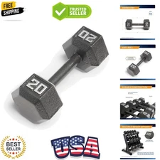 Strengthen Your Routine with 20 lbs Cast Iron Hex Dumbbell - Secure Grip Design