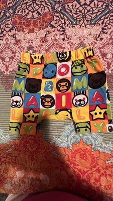 A BATHING APE BAPE KIDS Short Sz 80 Milo All over pattern multicolor cotton