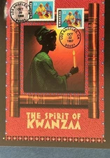 HNLP Hideaki Nakano 3175 The Spirit of Kwanzaa Double First Day Greeting Card 