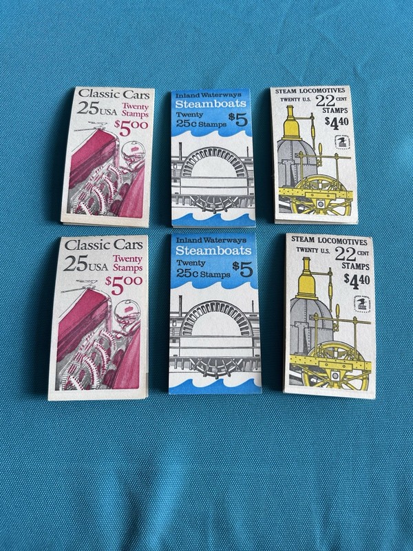 Six Transportation Stamp Booklets