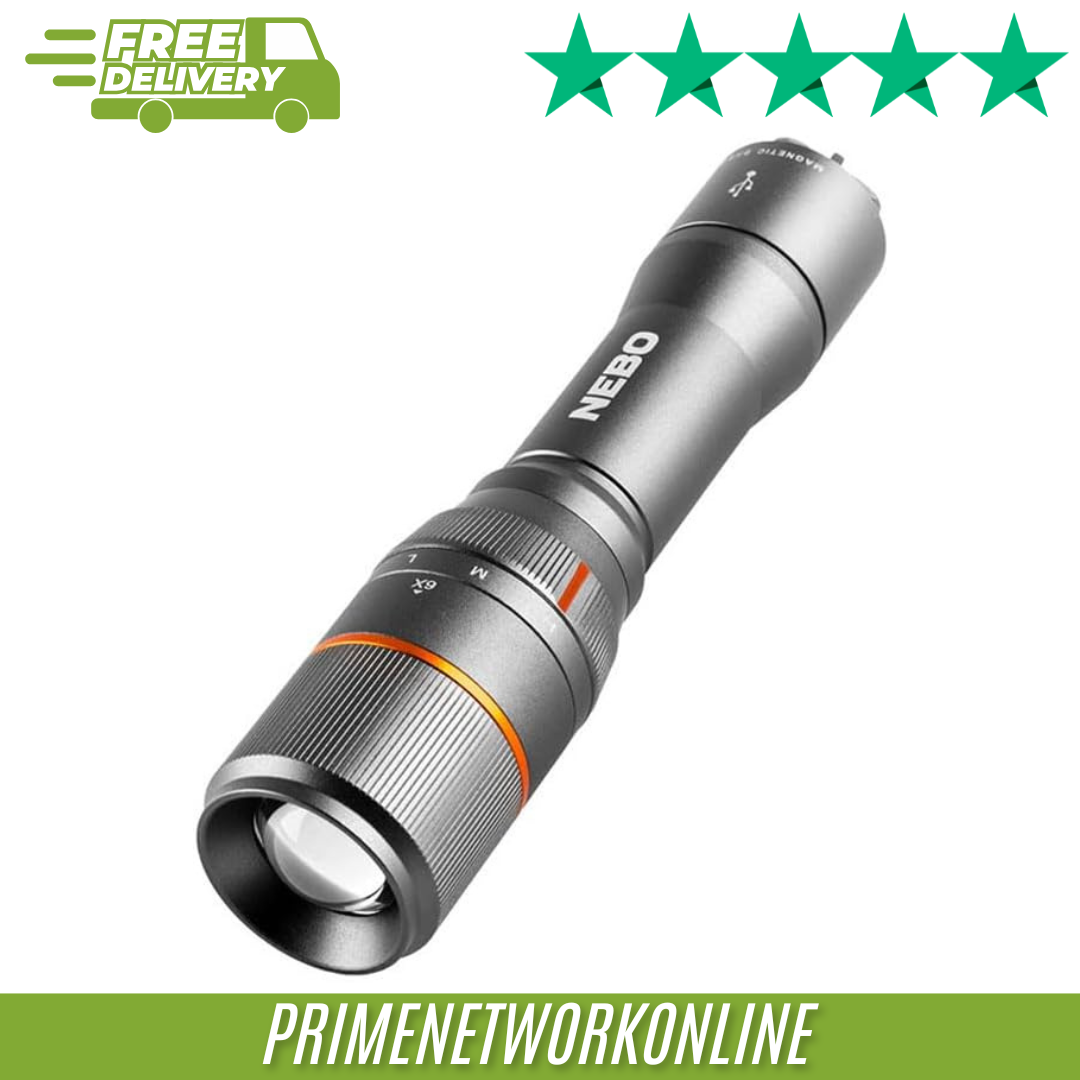 NEBO Davinci 1000 Lumens Rechargeable LED Flashlight IP67 Zoom Power Bank Mag