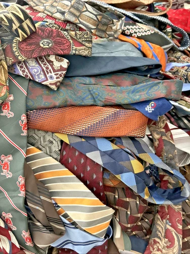 50 PC Mens Neckties Lot Bulk Wholesale Quilt Craft Only Repurpose DIY Tie Lots image 7