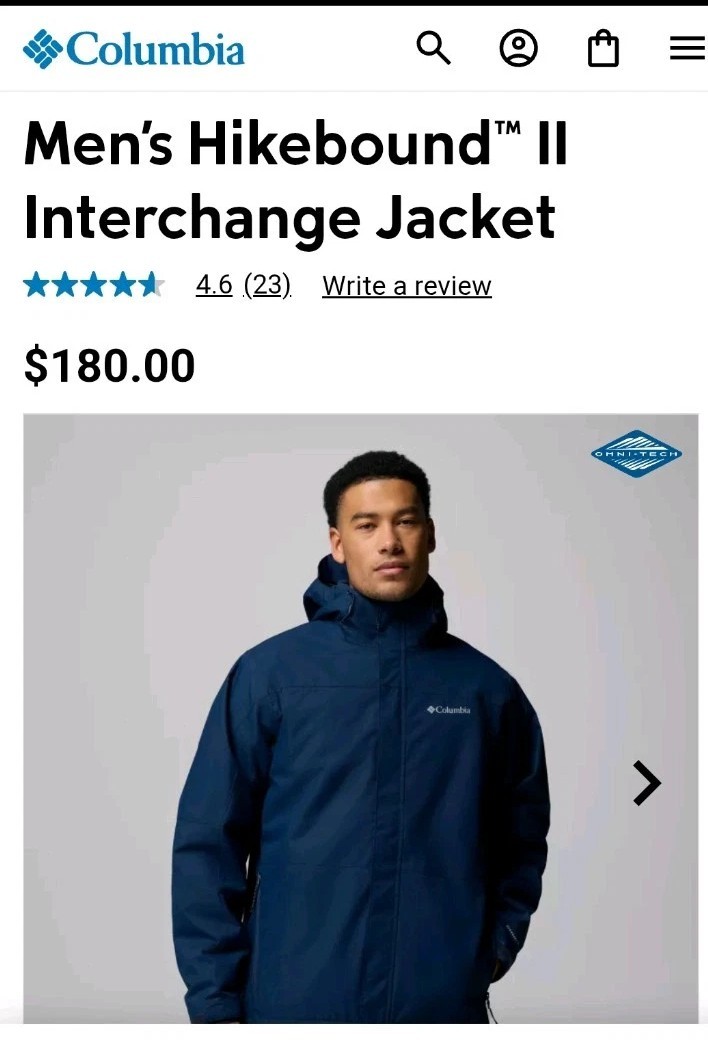 Columbia Men's Blue Zip Hoodie Jacket Size 2X Interchangeable Style