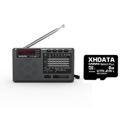 D368 Portable Radio Shortwave AM FM SW 12 Band DSP Stereo MP3 Player TF CARD 8GB