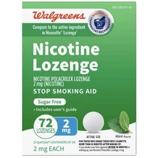 Walgreens Nicotine Lozenge Mint Flavor- 72 Count 2 mg