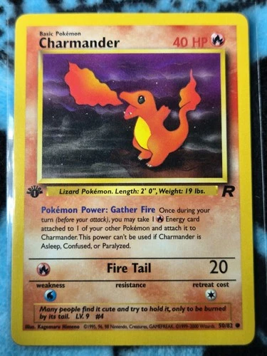 Pokémon Charmander Team Rocket 1st Edition 50/82 40HP Common 2000 English