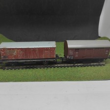 Fleischmann HO 2 wagons couverts en tôle DB  train électrique