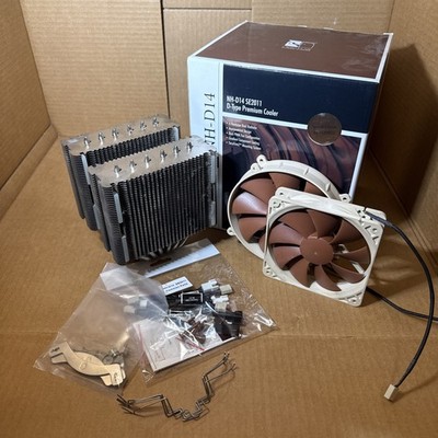 Noctua NH-D14 Premium CPU Cooler w/ Heat Sink, NF-P14 & NF-P12 PWN Fans LGA2011