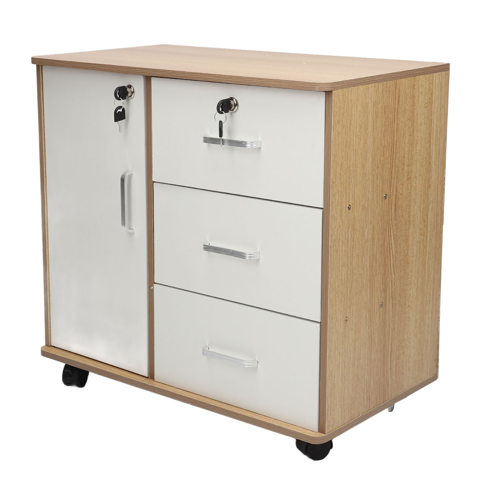Multi-Functional Large Capacity Lockable Moveable Storage Cabinet With Wheels