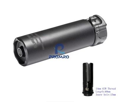 SOCOM556-MINI2 14mm CCW Non-functional Suppressor BK Reamed bore Inner hole:13mm