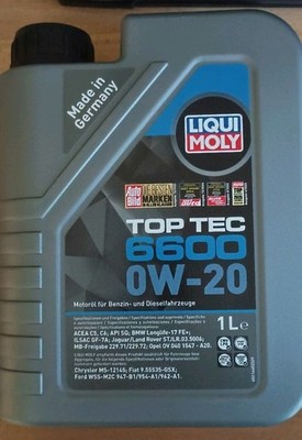 Liqui Moly Top Tec 6600 0W-20 Motoröl Engine Oil 1 Liter BMW Jaguar Landrover MB