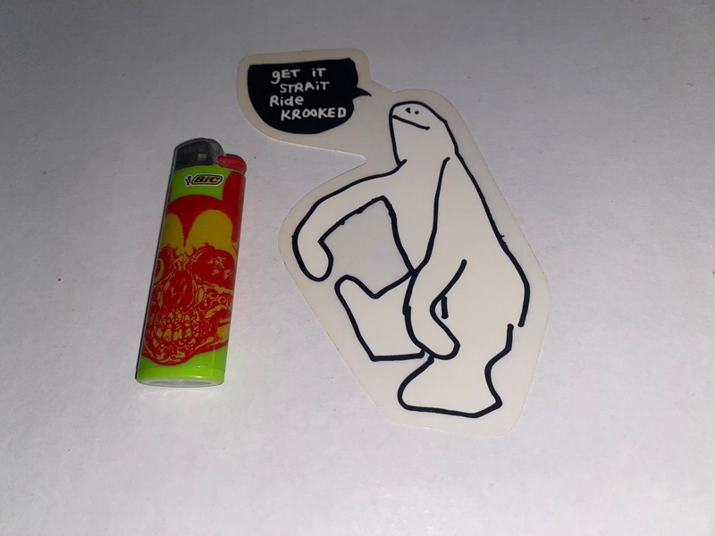 KROOKED SKATEBOARDS WHITE SCHMOO SKATE STICKER GONZ MARK GONZALES BLIND VISION