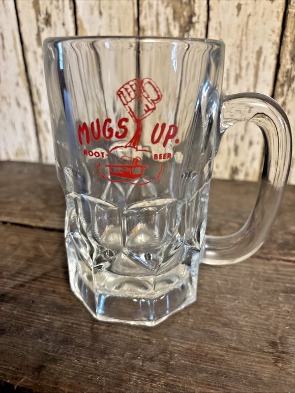 Vintage Mugs Up Root Beer Mug Clear Glass