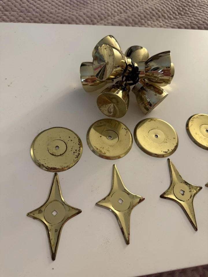 4 perillas de puerta de bronce modernas de mediados de siglo con placa trasera MCM Wow! Foto 2 de 4