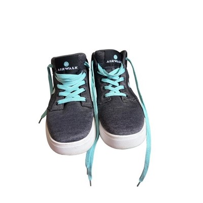Airwalk Mens Mid Top Sneakers Grey Black Mint Green Skate Shoes Size 9.5 164265