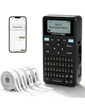   Portable Bluetooth Label Maker Machine w/Keyboard 4 Tapes Rechargeable Printer  