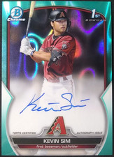 2023 Bowman Draft 1st Rookie Autographs /199 Aqua Refractor #CDA-KS Kevin Sim RC