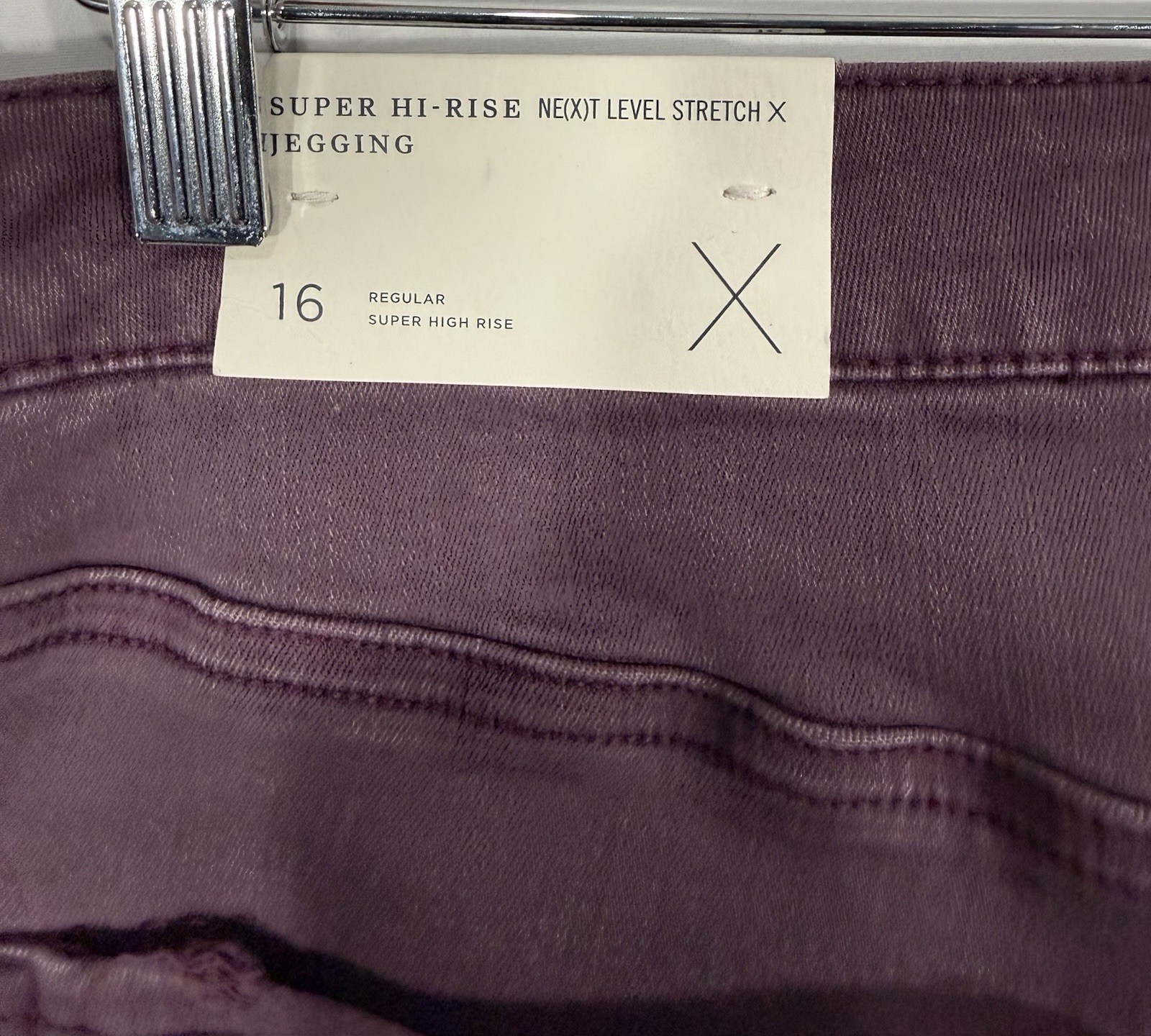 American Eagle Next Level Stretch X Super Hi-Rise Distressed Jeggings Purple 16 image 8