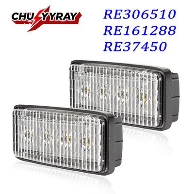 2PCS LED Headlights Work Lights RE306510 For  Deere 7000 Series 7200, 7400