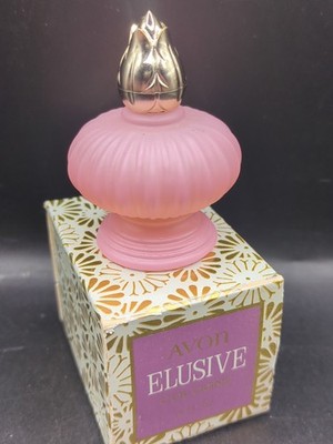 Vtg Avon Elusive Splash Cologne Frosted Pink Bottle, Gold Cap 0.5 fl oz Perfume 