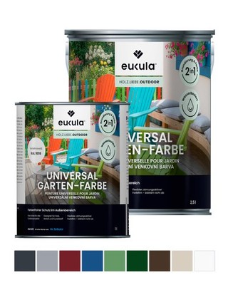 Eukula Outdoor Universal Gartenfarbe RAL Farbtöne für Holz Metall Kunststoff