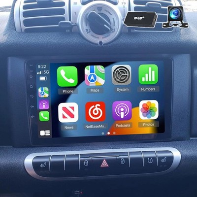DAB+ Für Smart Fortwo Cabrio 451 2011 CarPlay Android 15 Autoradio GPS NAVI 64GB