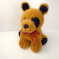 VTG1994 Dakin Gingham  Friends 10  Plush Puppy Dog Bow  05937