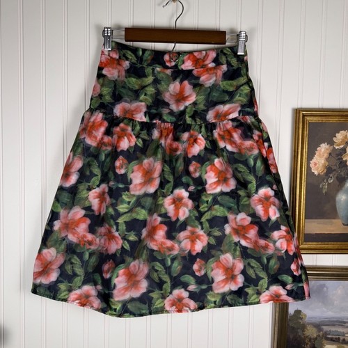 Love Culture Floral Tiered Mini Skirt Pink Orange Green HS3422 Small