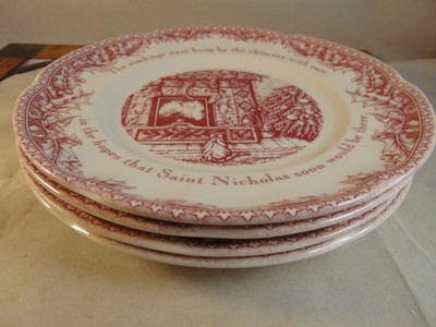 Noble Excellence Twas the Night Before Christmas Salad Plate Set of 4