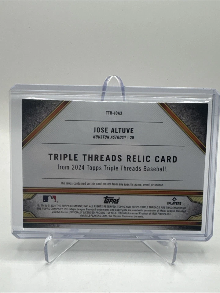 2024 Topps Triple Threads - Triple Threads Relics Jose Altuve  Gold /9 (MEM) - Image 2 of 3