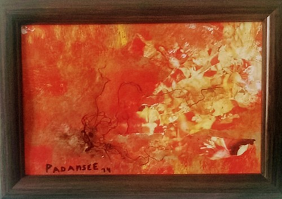#ad AKBAR PADAMSEE OIL PAINTINGAbstract Expressionist Composition India Provenance $7000.00