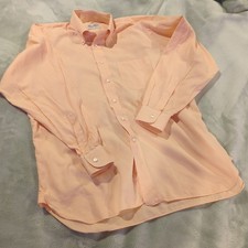 Ben Silver Button Down Shirt Peach 16 X 34 USA