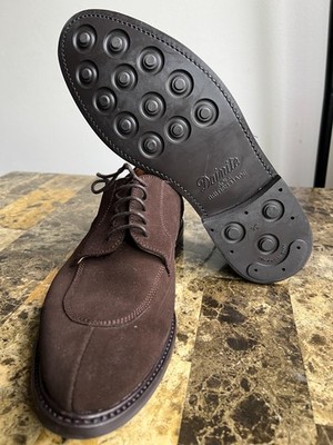 Berwick 1707 Brown Suede Leather  Split Toe Dress Shoes Men's Size 7.5