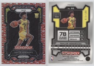 2023 Prizm Monopoly Millionaire Red Shimmer /100 Taylor Hendricks #86 Rookie RC
