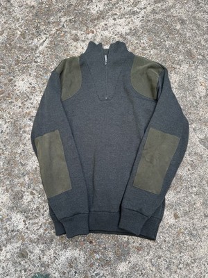 Nice! Barbour  Storm Half Zip Sweater  Olive Size M 100% Merino Wool