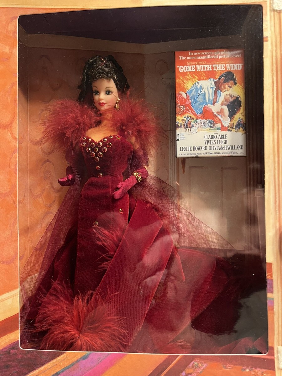 scarlett o'hara barbie red dress Barbie Collector Gone with The Wind 75th Anniversary Scarlett O'Hara Doll BCP72