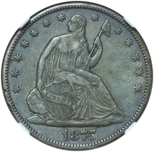 1875-CC Seated Liberty Half Dollar XF40 NGC - Scarce Key Date!
