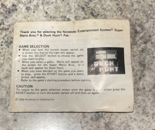 NES Super Mario Bros  Duck Hunt Manual Missing Cover 1988 Vintage D6