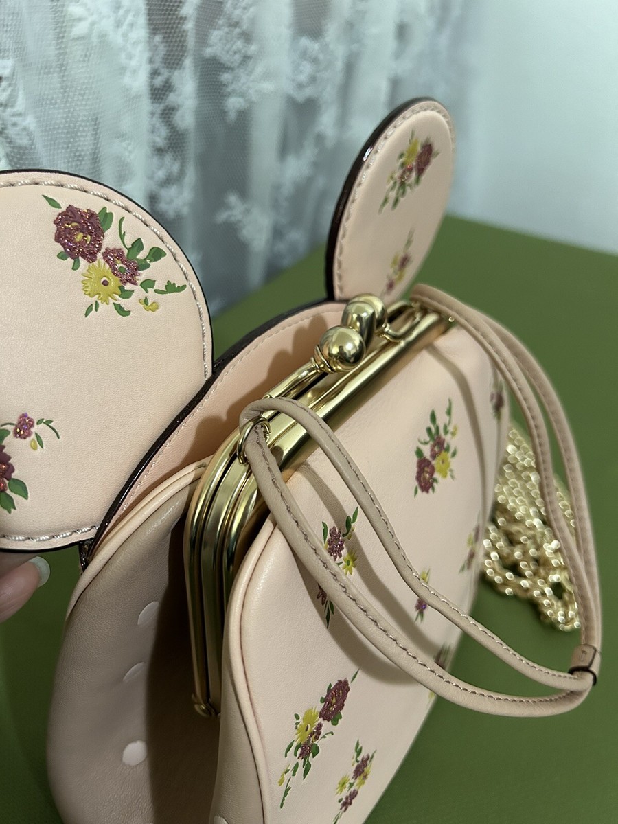 COACH Disney X Kisslock Bag Vintage Pink Minnie Ears Limited