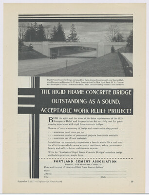 1935 Portland Cement Ad: Babylon, New York Deer Park Ave & Sunrise Hwy Extension