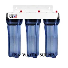 Water Filter Whole House 2.5in x 10in Three Stage Filtration System 3/4in Inlet