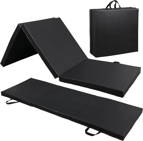 2" Extra Thick Tri-fold Folding Gym Exercise Mat Workout Yoga w/Carrying Handle