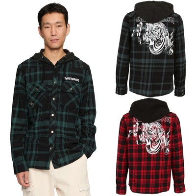 Brandit Iron Maiden Check Shirt Sweat Hood Eddy Men's Shirt Hood Heavy Metal