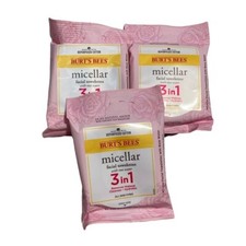 Burt's Bees Micellar Facial Cleansing, Makeup Remover Towelettes Rose Water x 3