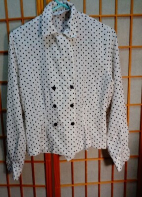JH Collectibles Petite blouse top sz 4 polka Dots