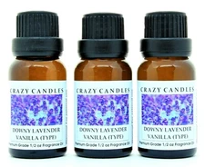3 Downy Lavender Vanilla 1/2oz Premium Grade Scented Fragrance Oil Crazy Candles