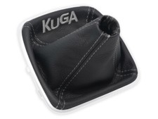 FÜR FORD KUGA MK2 12-19 SCHALTMANSCHETTE SCHALTSACK LEDER STICKEREI kuga n.GRAU