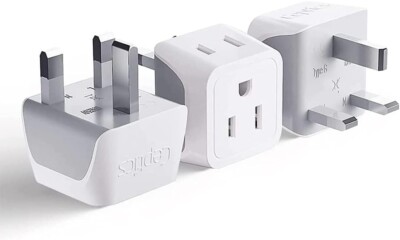 Adaptateur De Voyage The Continental UK Vers EU/US - 2 Prises - Blanc